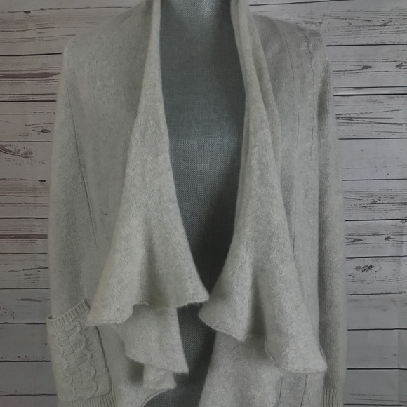 Cardigan wrap open sweater cashmere HWR Sz S - Picture 3 of 4